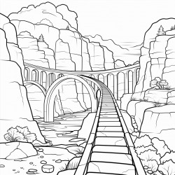 a bridge than spans a canyon but under the bridge you can see barriers to the edge of the canyon