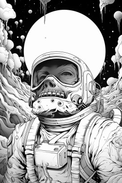 melting astronaut in space
