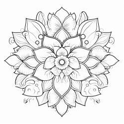 mandala art with lotus edges leaves and petals