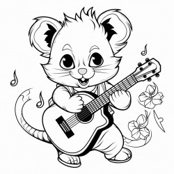 possum playing guitar