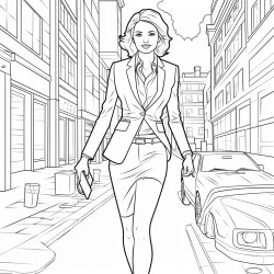 business woman walking at the street