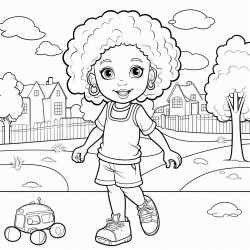 black girl playing in park