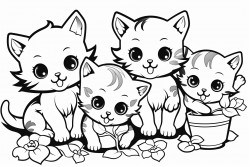 six kittens playing