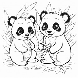 baby pandas eating bamboo