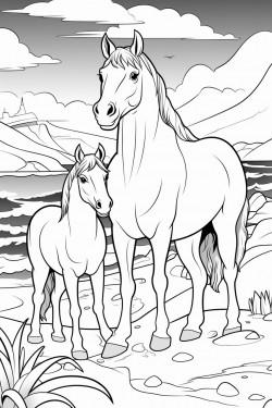 horses on hawaiin beaches