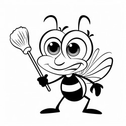 an ant holding a paintbrush