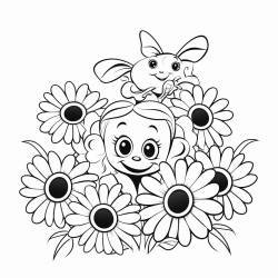 butterflies sitting on a flower with a smiling in the air