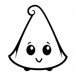 a simple bold drawing of a cute witsh hat
