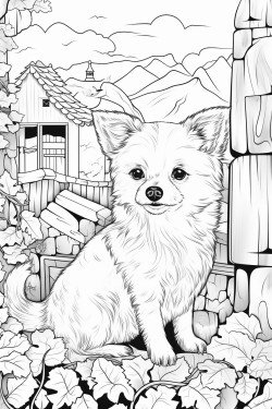 small dog in the village