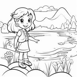 girl near a lake