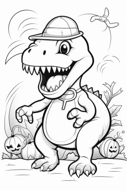 dinosaurio salvaje en halloween