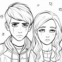 sad boy and girl