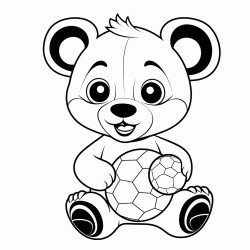 panda playing with ball