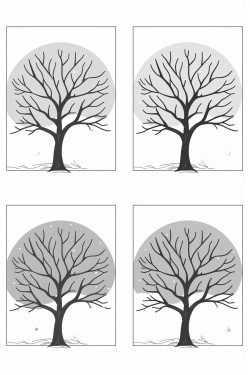 a tree representing the 4 different seasons
