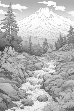 pyrography template of landscape