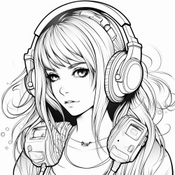 girl thats emo with gaming head phones