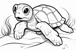 a baby sea turtle crawling out of its egg