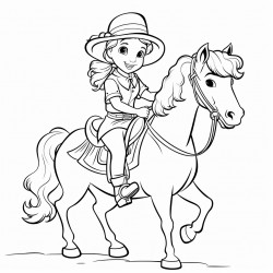 a old girl riding a big horse