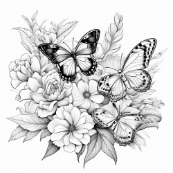 flowers and butterflies
