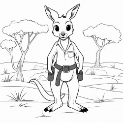 black belt on kangaroo in forest