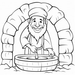 hebrew man beside well
