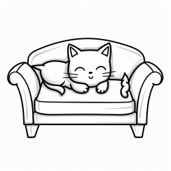 cat naps on sofa