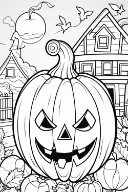 pumpkin halloween coloring page