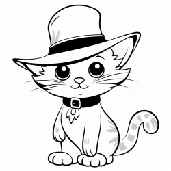 chat portant un chapeau de sorcire