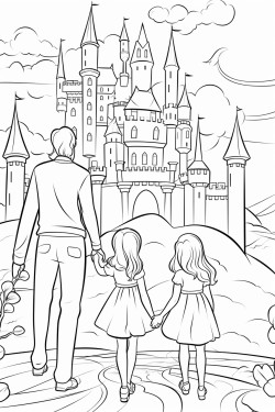 dad and daughter discover a castle