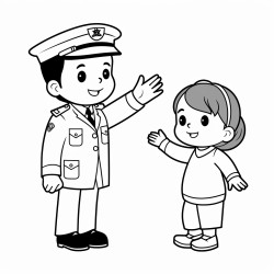 police officer playing with child