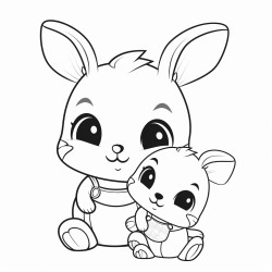 papa et maman lapin mignon