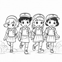 boys and girls walking in their profession
