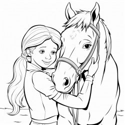 girl hugging horse