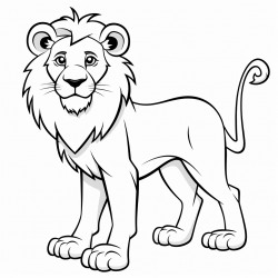 a lion standing alone