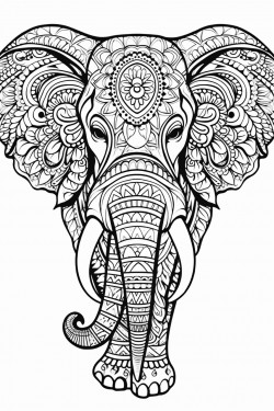 detailed mandala elephant