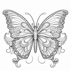 butterfly full page patterned no shading