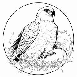 a cute icelandic peregrine falcon in its nest