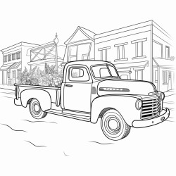 pickup truck pulling blank parade float