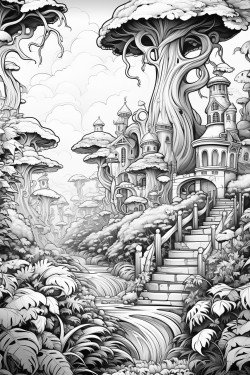 explore an enchanted forest filled with mythical creatures and glowing plants