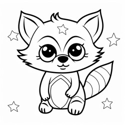 starryeyed raccoon a raccoon with stars for eyes and a dreamy expression