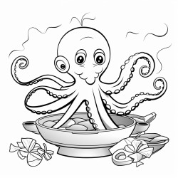 octopus cooking a meal