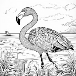 a flamingo photoshoot at beach