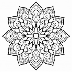 a mesmerizing mandala intricate geometric patterns forming delicate floral shapes at the center