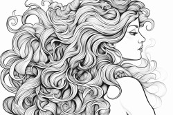 head of a woman with her back turned