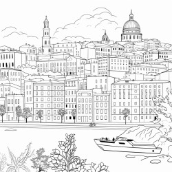 ville de marseille en france caricature