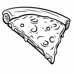a single pizza slice in bold lines