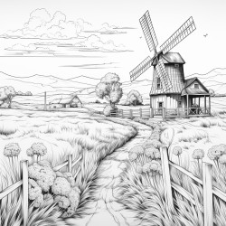 swg outline of country windmill farm blade