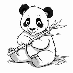 panda eating a bamboo stick