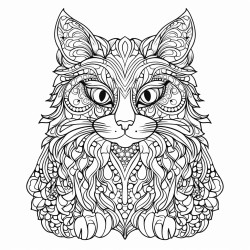 colorful cat mandala pattern