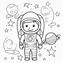 space coloring page